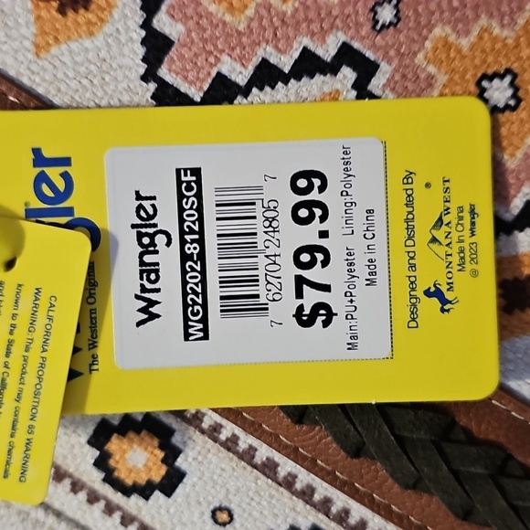 NWT Wrangler Women's Brown and Cream Patterned Bag - Picture 6 of 6